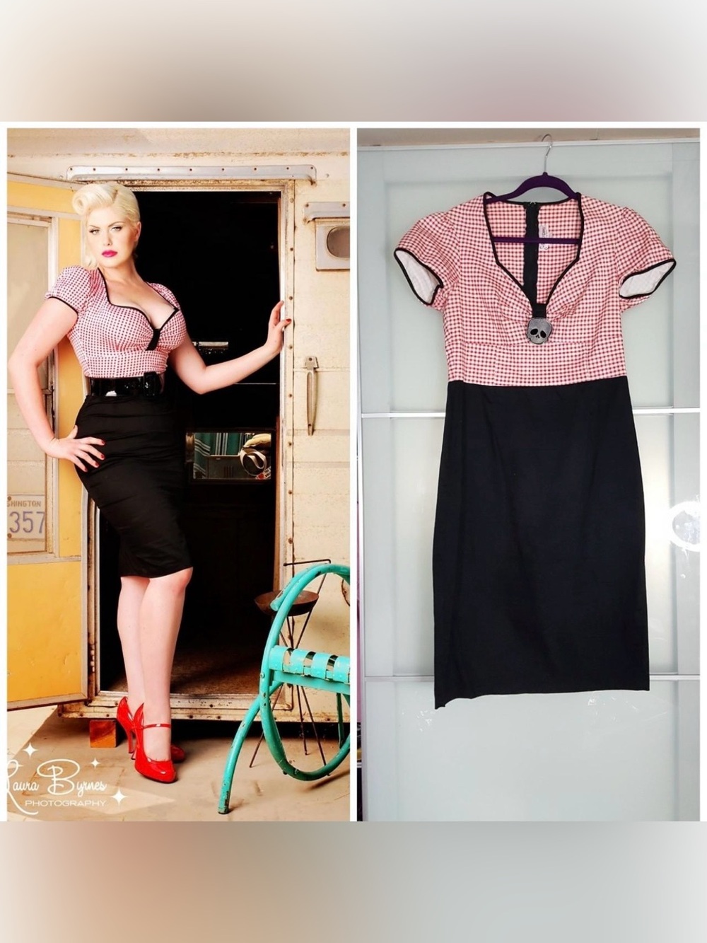 {DEADLY DAMES} RARE Troublemaker Vintage-Inspired Pinup Wiggle Dress - Large